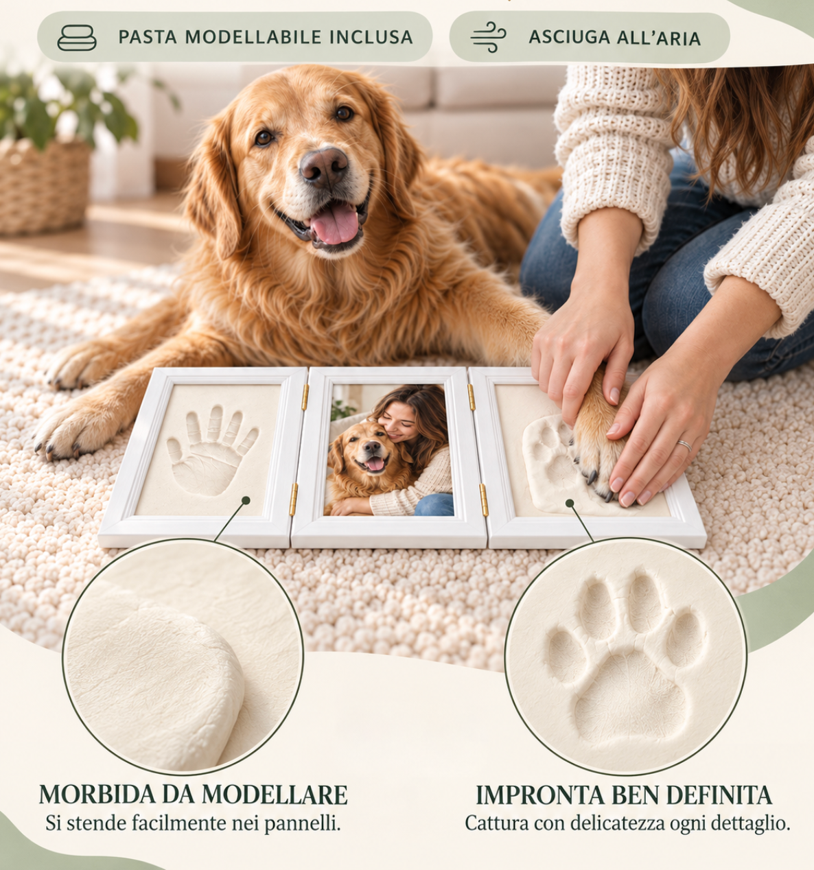 Cornice Ricordi Balù – Mano, Foto e Zampa